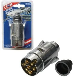Lion 7 Pin Round Metal Trailer Plug Large