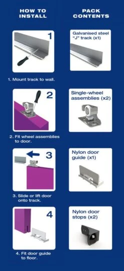 Slide Door Set 915mm Arrow Cowdroy -Home Hardware 1863802 3 7