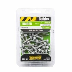 Buildex Timber Screws Hex Head T17 10 - 12 X 25mm - 50 Pack