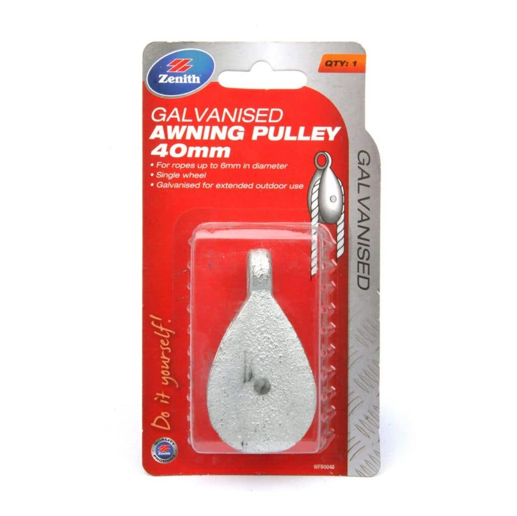 Zenith Galvanised Awning Pulley 40mm 3 Zenith Galvanised Awning Pulley 40mm