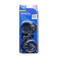 Zenith Twisted Pattern Gate Latch Set Black - 1 Pack