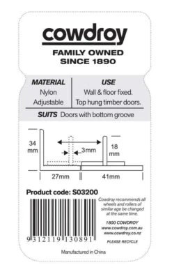 Cowdroy Adjustable Wall Mount Guide -Home Hardware 2177483 3 77