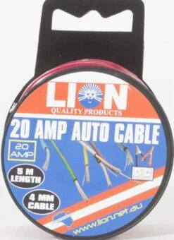 Lion 20A X 4mm Auto Cable Red 5m