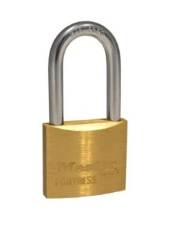 Master Lock Fortress Economy Long Shackle Padlock Brass 40mm
