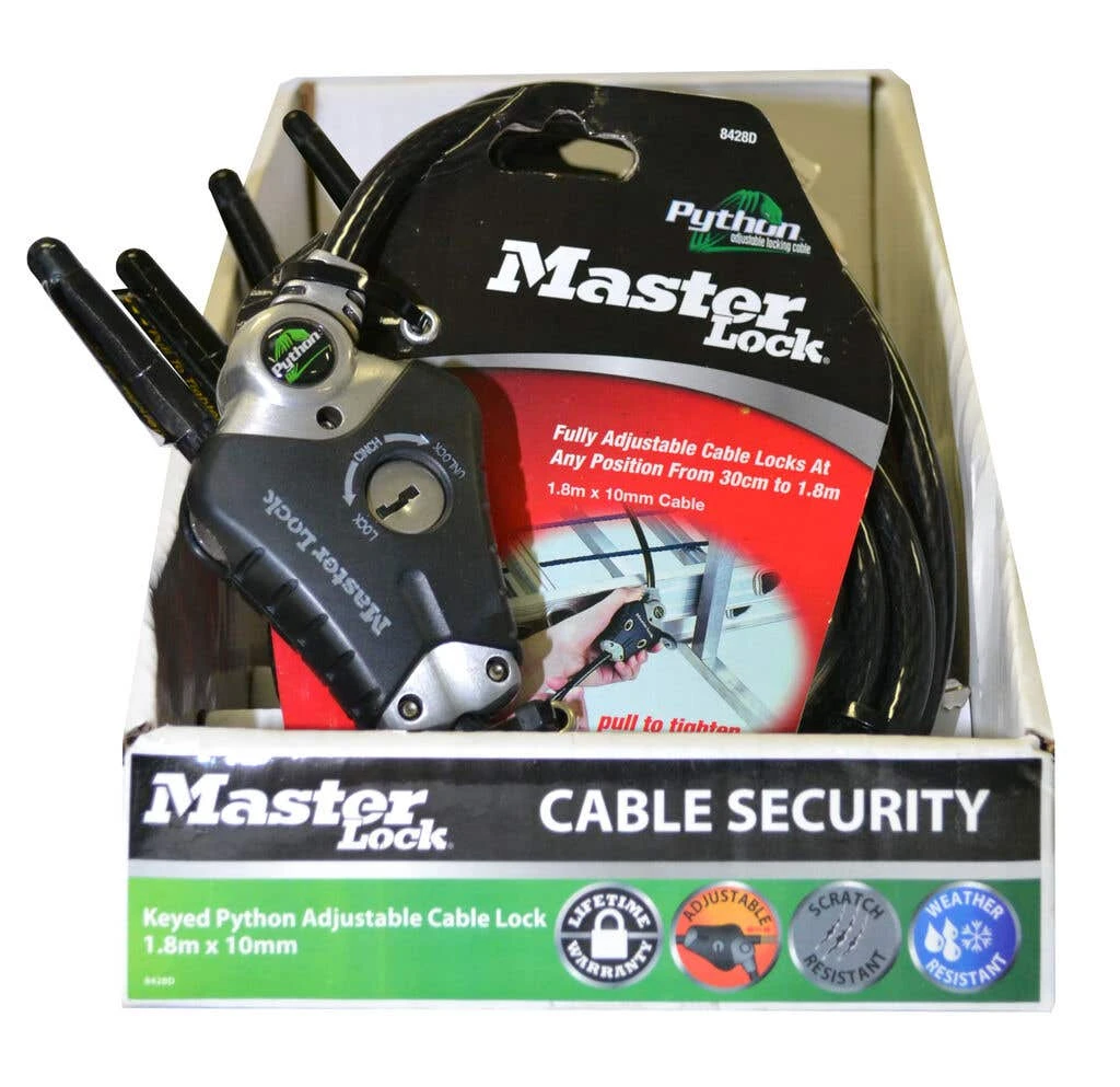 Master Lock Python Contractor Cable Lock 1.8m X 10mm 8 Master Lock Python Contractor Cable Lock 1.8m X 10mm - Image 6