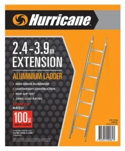 Hurricane 2.4 -3.9m Extension Ladder 100kg Domestic 9 Hurricane 2.4 -3.9m Extension Ladder 100kg Domestic -Home Hardware 2550507 3 4