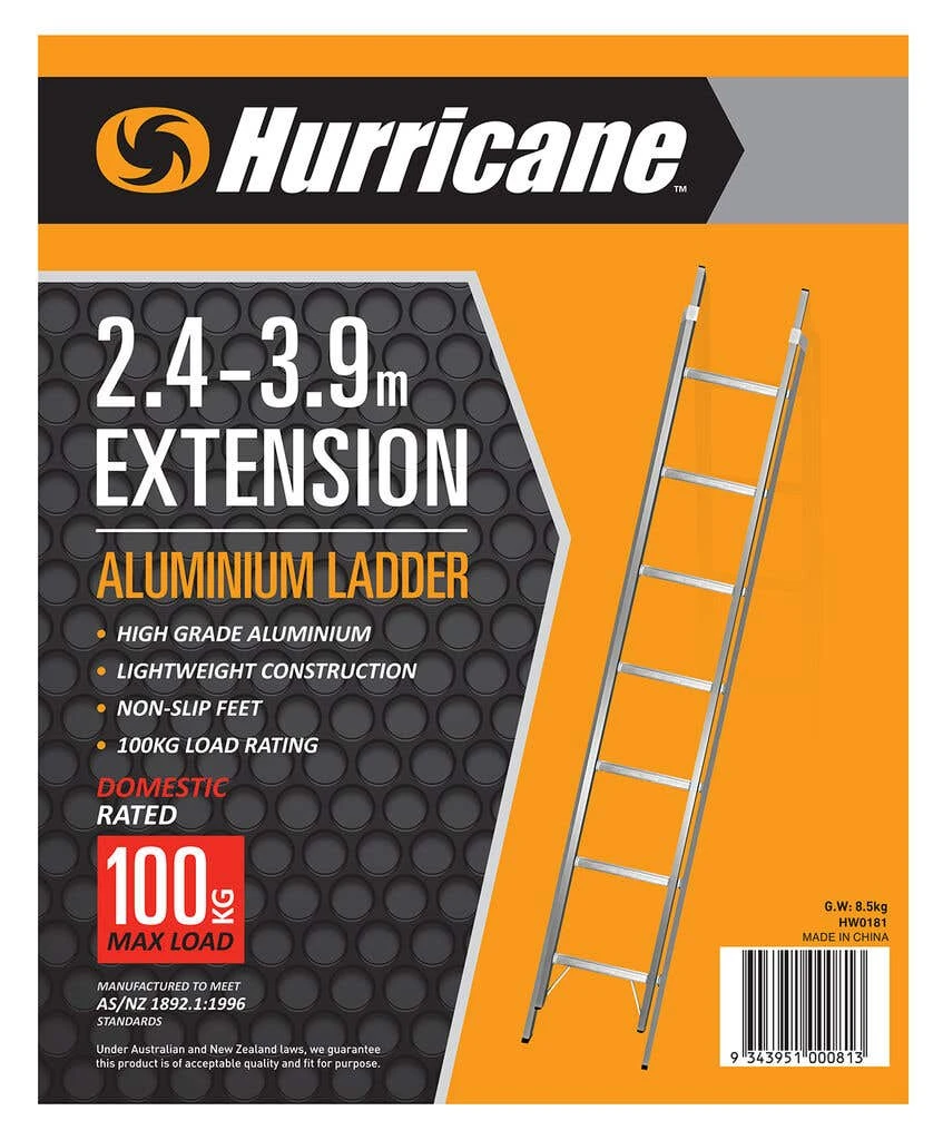 Hurricane 2.4 -3.9m Extension Ladder 100kg Domestic 6 Hurricane 2.4 -3.9m Extension Ladder 100kg Domestic - Image 4