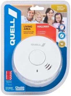 Quell 9V Photoelectric Smoke Alarm For Living Area & Hallway