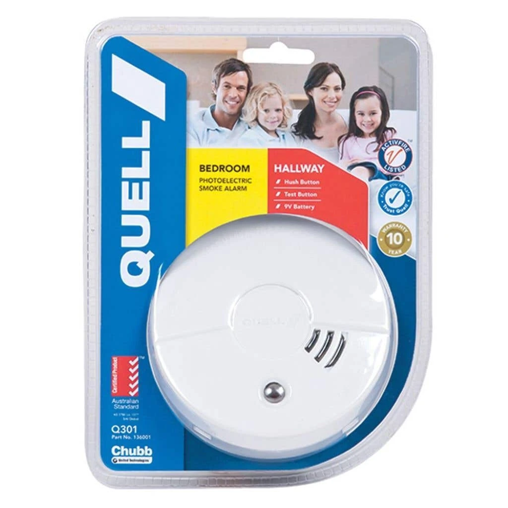 Quell Photoelectric Smoke Alarm For Bedroom & Hallway With Hush/Test 3 Quell Photoelectric Smoke Alarm For Bedroom & Hallway With Hush/Test