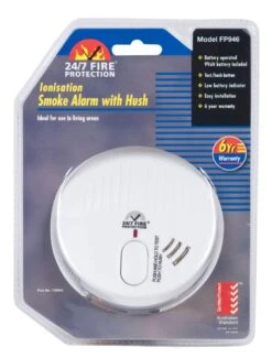 24/7 Fire Protection Ionisation Smoke Alarm With Hush