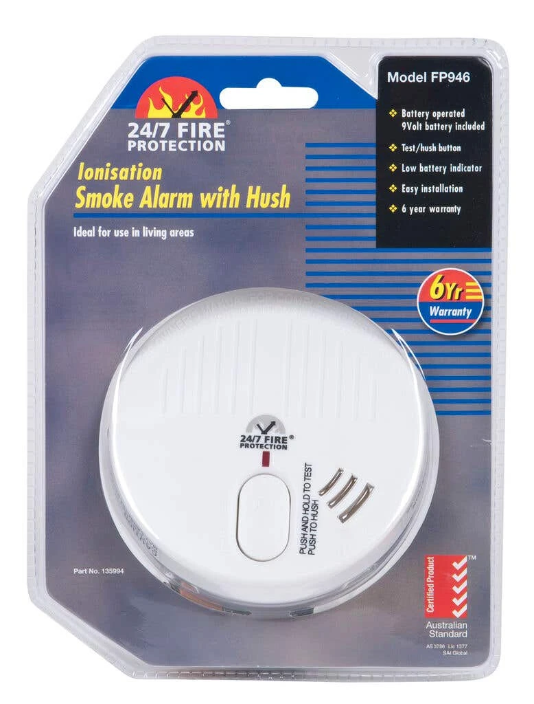 24/7 Fire Protection Ionisation Smoke Alarm With Hush 3 24/7 Fire Protection Ionisation Smoke Alarm With Hush
