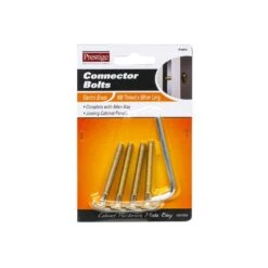Prestige Connector Bolts Electro Brass Plated 50mm - 4 Pack