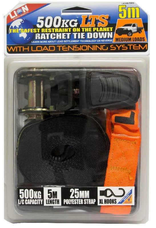 Lion LTS Ratchet Tie Down 25mm X 5m 3 Lion LTS Ratchet Tie Down 25mm X 5m