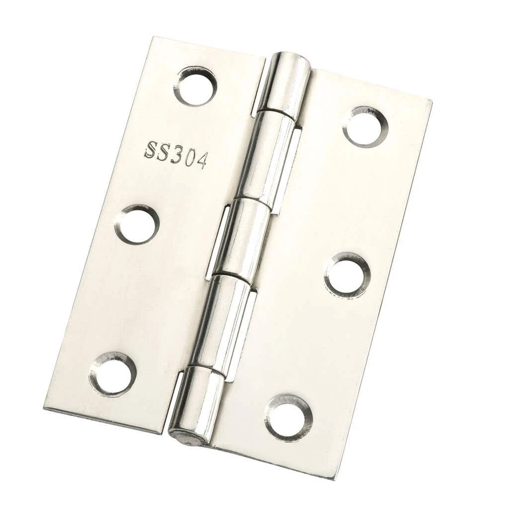 Zenith Butt Hinge Fixed Pin Polished Stainless Steel 85mm - 2 Pack 3 Zenith Butt Hinge Fixed Pin Polished Stainless Steel 85mm - 2 Pack