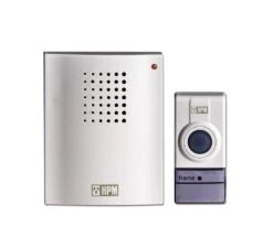HPM Battery Operated Wireless Door Chime Range White 50m