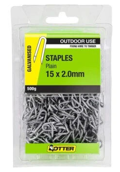 Otter Plain Galvanised Staples 15 X 2mm 500g