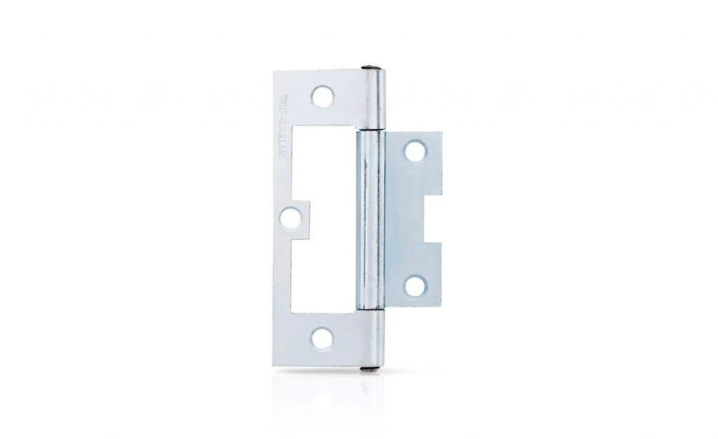 Trio Hinge Hirline Flat Fixed Pin Satin Chrome 90mm 3 Trio Hinge Hirline Flat Fixed Pin Satin Chrome 90mm