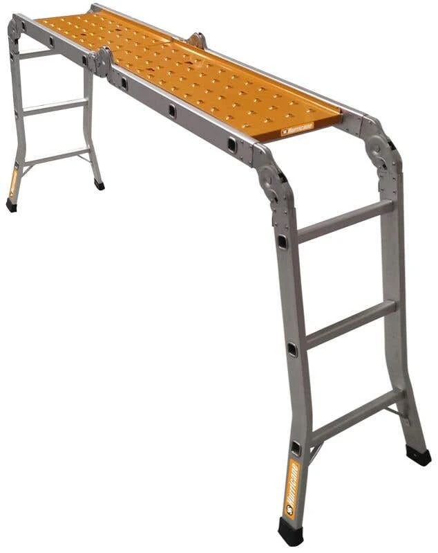 Hurricane 3.7m Multifold Ladder With Plank Industrial 120kg 3 Hurricane 3.7m Multifold Ladder With Plank Industrial 120kg