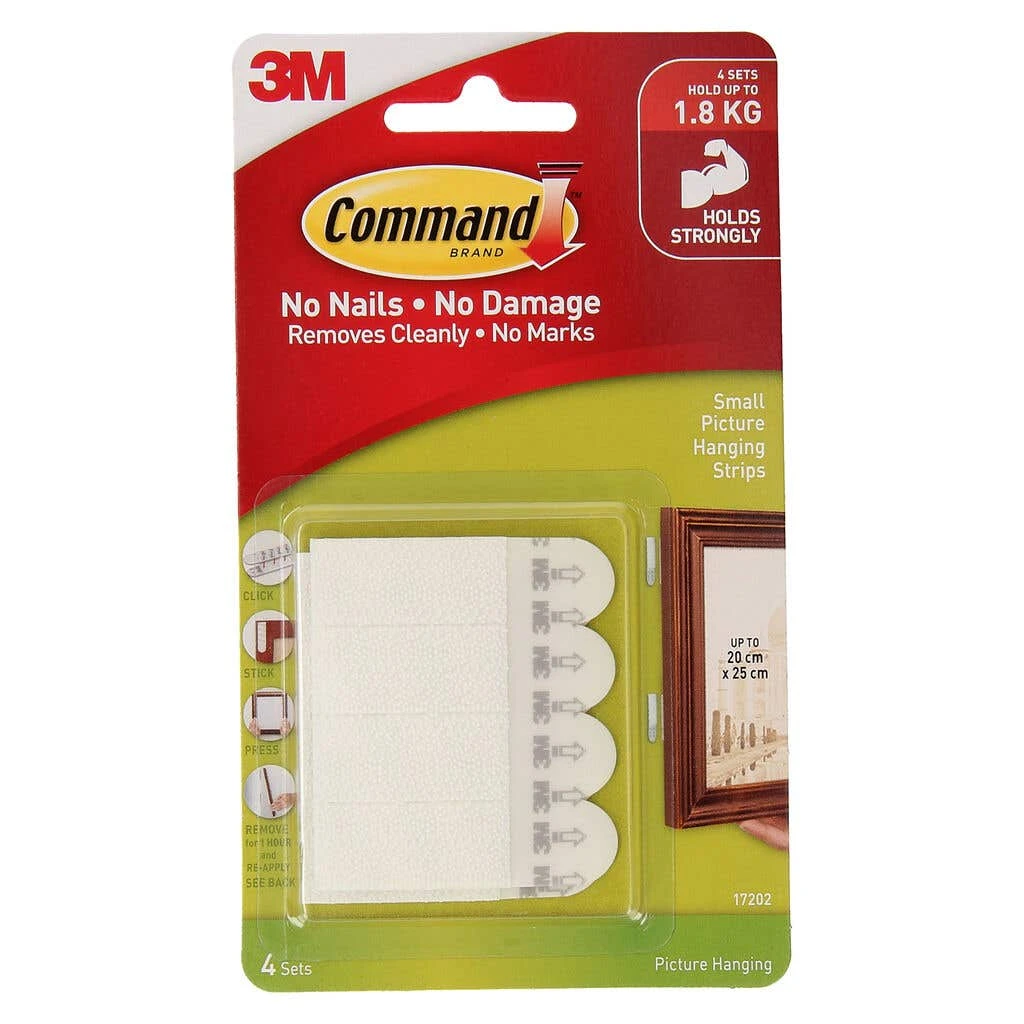 Command Picture Hanging Strips Small - 4 Pack 3 Command Picture Hanging Strips Small - 4 Pack