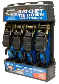 Bremick Ratchet Tie Down 25mm X 4m - 4 Pack