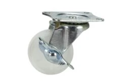 Cold Steel Nylon Swivel Castor With Brake White 50mm