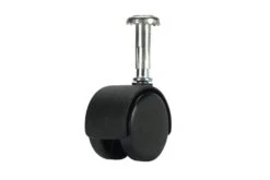 Cold Steel Twin Wheel Hooded Socket Furniture Castor 40mm - 2 Pack