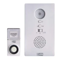 HPM Illuminated Battery Operated Wireless Door Chime Range White 100mm