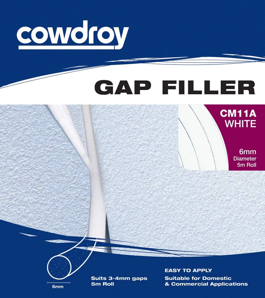 Cowdroy Foam Gap Filler Rods White 6mm X 5m 3 Cowdroy Foam Gap Filler Rods White 6mm X 5m