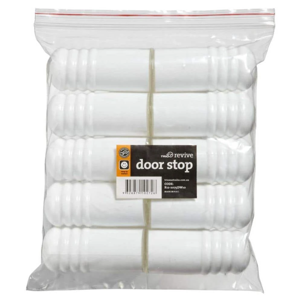 Trio Plastic Cushion Doorstop White 75mm - 10 Pack 3 Trio Plastic Cushion Doorstop White 75mm - 10 Pack