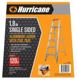 Hurricane Single Sided Ladder With Tool Tray 120kg Domestic 1.8m -Home Hardware 4850210 5 5