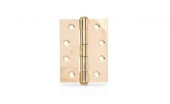 Trio Door Butt Hinge Fixed Pin Gold Plated 100 X 75 X 2.5mm