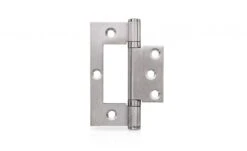 Trio Hirline Door Hinge Fixed Pin Satin Chrome 100 X 70 X 2.5mm