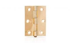 Trio Door Butt Hinge Fixed Pin Brass Plated 85 X 60 X 1.6mm