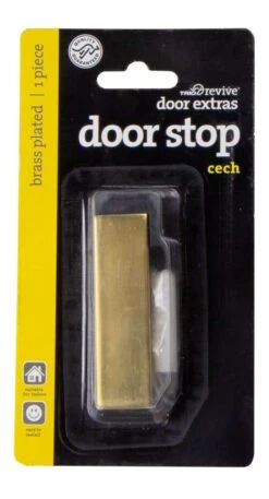 Trio Cech Cushioned Doorstop Brass Plated 75mm