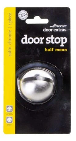 Trio Half Moon Commercial Doorstop Satin Chrome 34mm