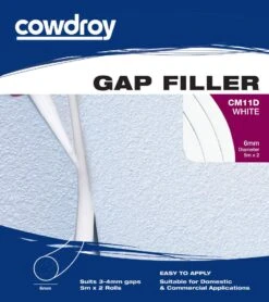 Cowdroy Foam Gap Filler White 6mm X 10m