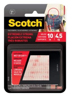 Scotch Extreme Fasteners Clear Strips 2.6 X 7.6cm - 2 Pack