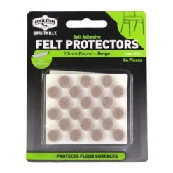 Cold Steel Felt Protectors Round Beige 10mm - 84 Pack