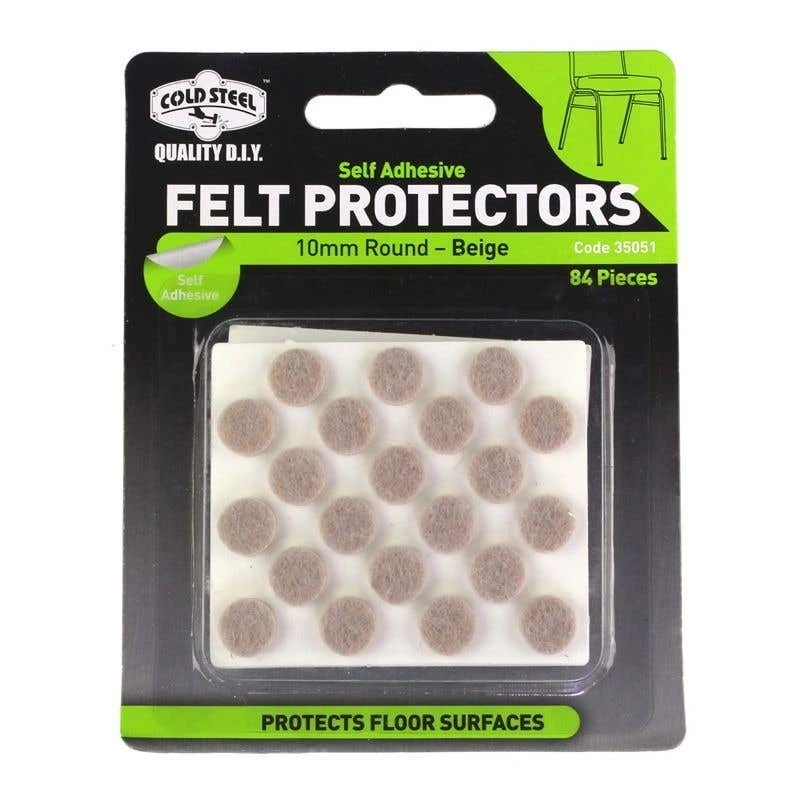 Cold Steel Felt Protectors Round Beige 10mm - 84 Pack 3 Cold Steel Felt Protectors Round Beige 10mm - 84 Pack