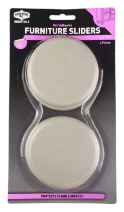 Cold Steel Furniture Sliders Round Plastic 89mm - 4 Pack