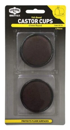 Cold Steel Castor Cups Felt Based Round 41mm - 4 Pack