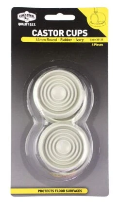 Cold Steel Round Rubber Castor Cups Ivory 44mm -4 Pack