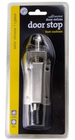 Trio Foot Cushion Doorstop Satin Chrome 200mm