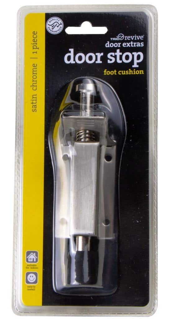 Trio Foot Cushion Doorstop Satin Chrome 200mm 3 Trio Foot Cushion Doorstop Satin Chrome 200mm