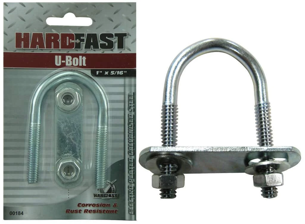 Hardfast U Bolt Galvanised Steel 1/4 X 1/2" 3 Hardfast U Bolt Galvanised Steel 1/4 X 1/2"