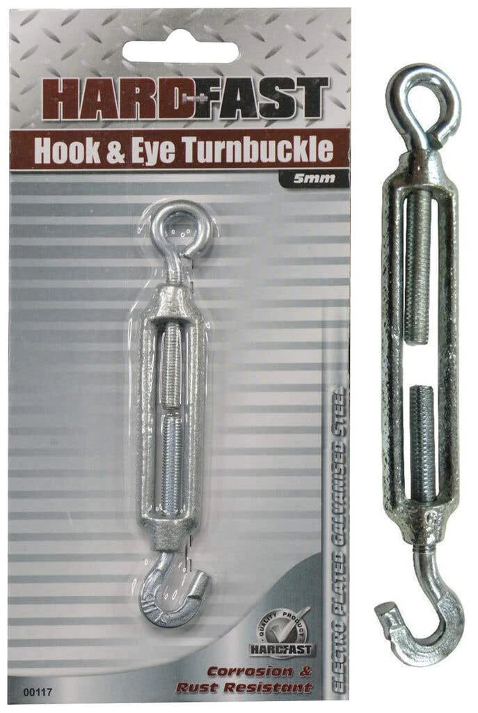 Hardfast Hook & Eye Turnbuckle Galvanised 10mm 3 Hardfast Hook & Eye Turnbuckle Galvanised 10mm