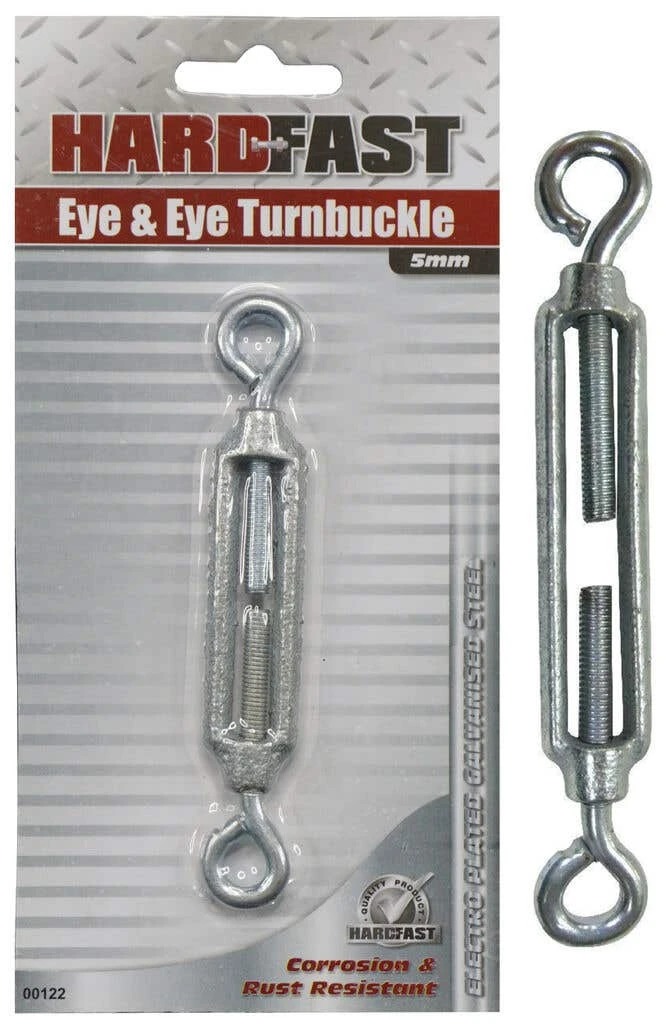 Hardfast Eye & Eye Turnbuckle Galvanised 6mm 3 Hardfast Eye & Eye Turnbuckle Galvanised 6mm