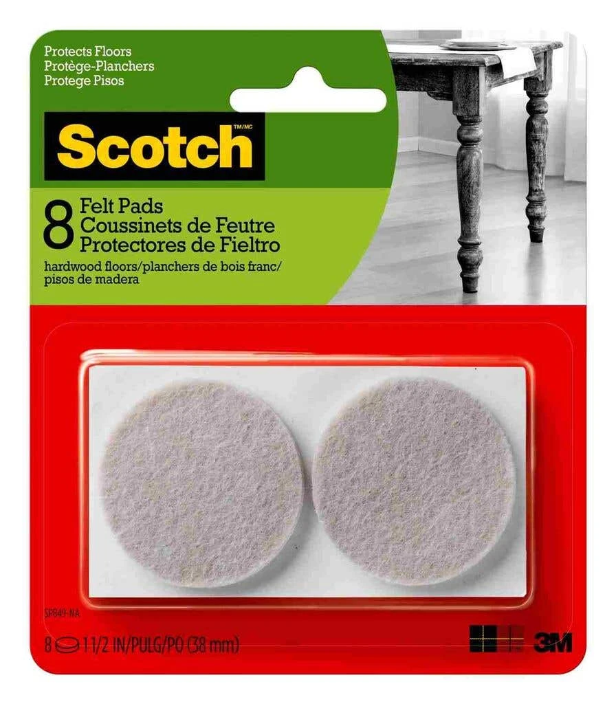 Scotch Round Felt Pads Beige 41mm - 8 Pack 3 Scotch Round Felt Pads Beige 41mm - 8 Pack