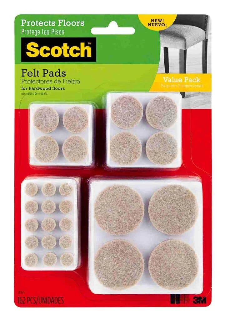 Scotch Circular Felt Pads Beige - 162 Pack 3 Scotch Circular Felt Pads Beige - 162 Pack
