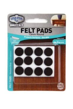Cold Steel Heavy Duty Round Felt Pads Brown 13mm - 24 Pack